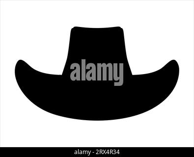 Art vectoriel silhouette de chapeau de cow-boy Illustration de Vecteur