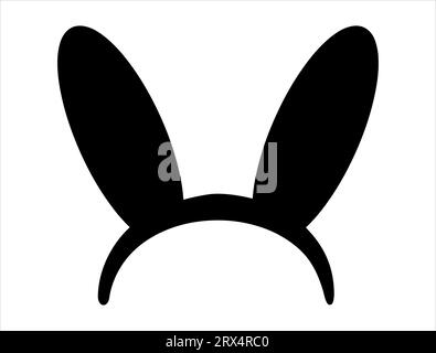 Lapin de Pâques silhouette d'oreille de vecteur art blanc fond Illustration de Vecteur