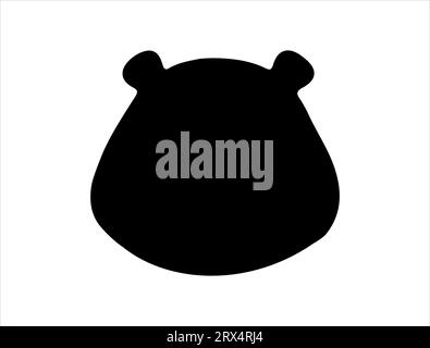 Fond blanc de vecteur art de silhouette de tête de Groundhog Illustration de Vecteur