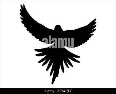 Fond blanc d'art vectoriel silhouette de perroquet Illustration de Vecteur