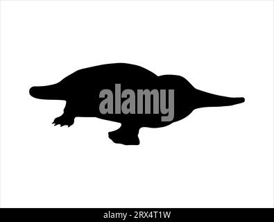 Platypus silhouette vecteur art fond blanc Illustration de Vecteur