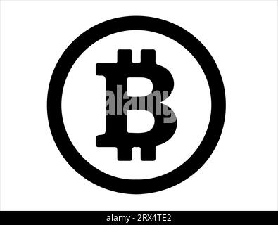 Art vectoriel de signe de monnaie Bitcoin Illustration de Vecteur