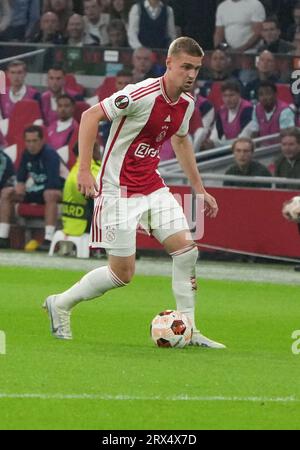 Amsterdam, pays-Bas. 21 septembre 2023. Kenneth Taylor de l'Ajax Amsterdam lors du match de football UEFA League Europa entre l'Ajax Amsterdam et l'Olympique Marseille le 21 septembre 2023 au stade Amsterdam Arena d'Amsterdam, aux pays-Bas. Photo de Laurent Lairys/ABACAPRESS.COM crédit : Abaca Press/Alamy Live News Banque D'Images