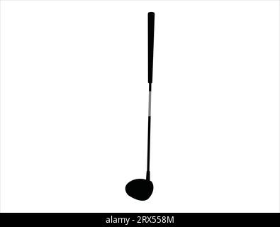 Fond blanc de vecteur art de silhouette de bâton de golf Illustration de Vecteur