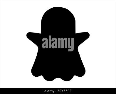 Fond blanc d'art vectoriel silhouette fantôme Illustration de Vecteur