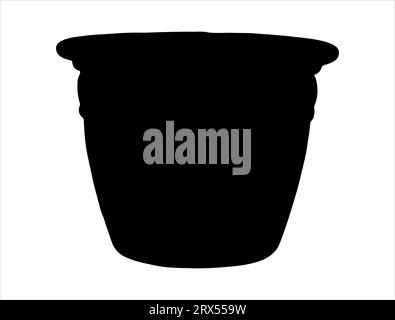 Fond blanc de vecteur art silhouette de pot de fleur Illustration de Vecteur