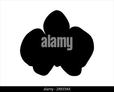 Fond blanc de vecteur art de silhouette de fleur d'orchidée Illustration de Vecteur