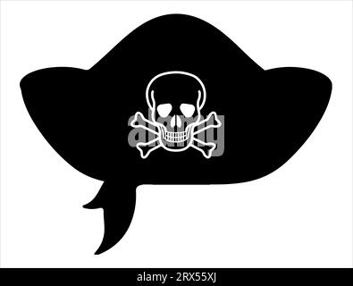 Chapeau de pirate silhouette vecteur art fond blanc Illustration de Vecteur