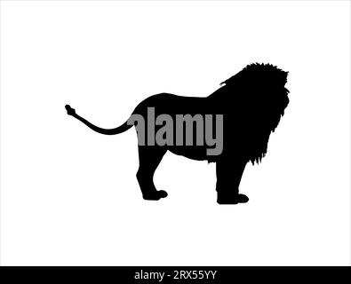 Fond blanc d'art vectoriel silhouette de lion Illustration de Vecteur