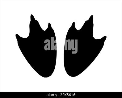 Fond blanc d'art vectoriel silhouette de pieds de pingouin Illustration de Vecteur