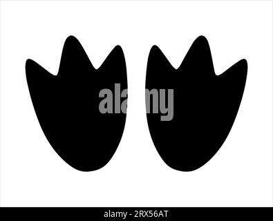 Fond blanc d'art vectoriel silhouette de pieds de pingouin Illustration de Vecteur