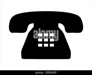 Fond blanc d'art vectoriel silhouette d'icône de téléphone Illustration de Vecteur