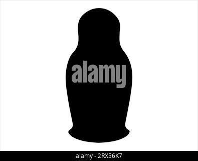 Russe matryoshka poupée silhouette vecteur art blanc fond Illustration de Vecteur