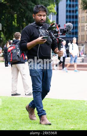 Sydney, Australie. 23 septembre 2023. Les Australiens soutiennent le « non ! » Votez au référendum Voice to Parliament Rassemblez-vous lors d'un rassemblement à Hyde Park. Photo : Rukshan Fernando. Crédit : Robert Wallace / Wallace Media Network / Alamy Live News Banque D'Images