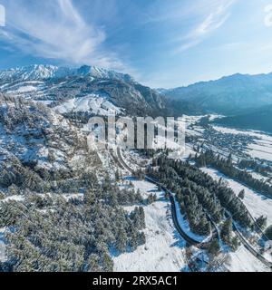 Beau paysage près de l'Oberjoch en hiver, la région autour du col Joch d'en haut Banque D'Images