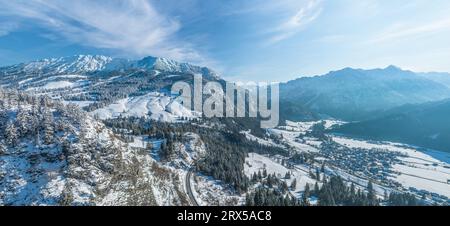 Beau paysage près de l'Oberjoch en hiver, la région autour du col Joch d'en haut Banque D'Images