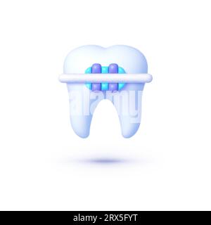Bretelles dent 3d, grande conception à toutes fins. Dentisterie orthodontique. Illustration vectorielle isolée Illustration de Vecteur