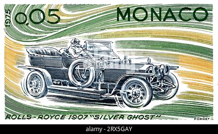 Rolls Royce 1907 Classic car Monaco timbre Illustration de Vecteur