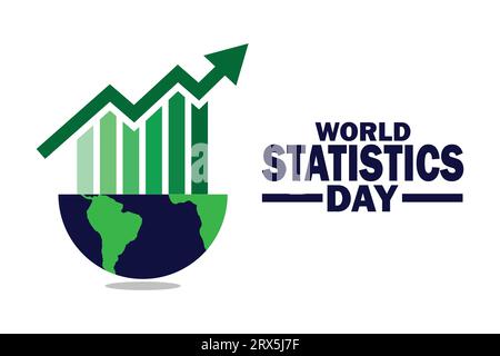 Illustration vectorielle de la Journée mondiale de la statistique. Convient pour carte de voeux, affiche et bannière. Illustration de Vecteur