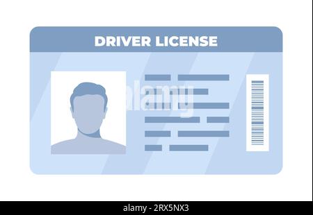 Carte d'identité. Données d'informations personnelles. Document d'identification avec photo de la personne. Carte utilisateur ou de profil. Permis de conduire. Style plat. Illustration vectorielle Illustration de Vecteur