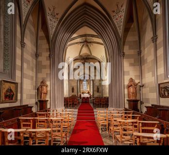 St. Michael Chapel Interior - Chapelle catholique au château de Hohenzollern - Allemagne Banque D'Images