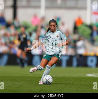 Aviva Stadium, Dublin, Irlande. 23 septembre 2023. Nations League football international féminin, République d'Irlande contre Irlande du Nord ; Joely Andrews d'Irlande du Nord crédit : action plus Sports/Alamy Live News Banque D'Images