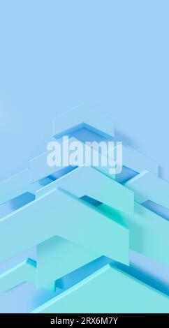 Flèches vers le haut sur fond bleu Banque D'Images