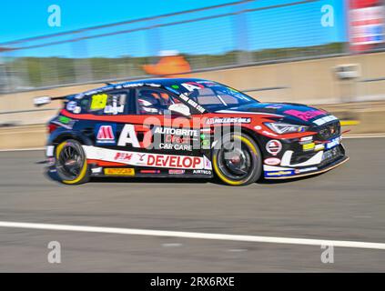 Silverstone, Northamptonshire, Royaume-Uni. 23 septembre 2023. DaN Lloyd, Autobrite Direct avec Millers Oils, Cupra Leon lors des Kwik Fit British Touring car Championships (BTCC) à Silverstone, Towcester, Northamptonshire, Royaume-Uni le 23 septembre 2023. Crédit : LFP/Alamy Live News Banque D'Images