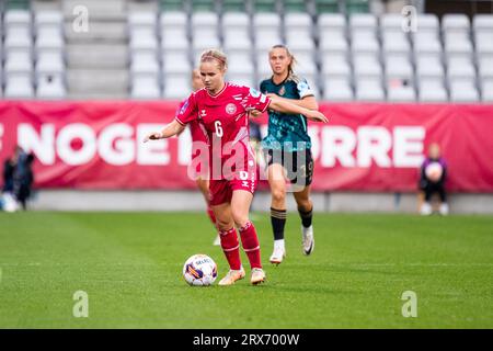 Viborg, Danemark. 22 septembre 2023. Josefine Hasbo (6 ans), du Danemark, vu lors du match de l'UEFA Nations League entre le Danemark et l'Allemagne à Energi Viborg Arena de Viborg. (Crédit photo : Gonzales photo/Alamy Live News Banque D'Images