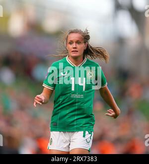 Aviva Stadium, Dublin, Irlande. 23 septembre 2023. Nations League football international féminin, République d'Irlande contre Irlande du Nord ; Heather Payne d'Irlande crédit : action plus Sports/Alamy Live News Banque D'Images