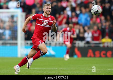 Riley McGree de Middlesbrough lors du Sky Bet Championship match entre Middlesbrough et Southampton au Riverside Stadium, Middlesbrough le samedi 23 septembre 2023. (Photo : Michael Driver | MI News) crédit : MI News & Sport / Alamy Live News Banque D'Images