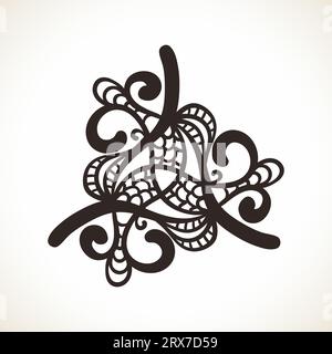 Élément de design triangulaire géométrique, mandala ornemental Illustration de Vecteur