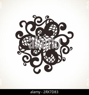 Élément de design triangulaire géométrique, mandala ornemental Illustration de Vecteur