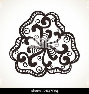 Élément de design triangulaire géométrique, mandala ornemental Illustration de Vecteur