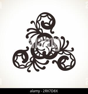 Élément de design triangulaire géométrique, mandala ornemental Illustration de Vecteur