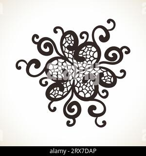 Élément de design triangulaire géométrique, mandala ornemental Illustration de Vecteur