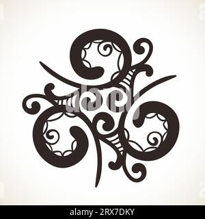 Élément de design triangulaire géométrique, mandala ornemental Illustration de Vecteur