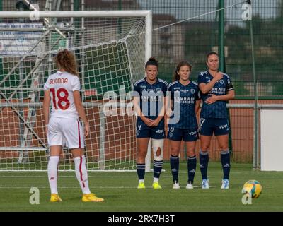 Glasgow, Écosse, Royaume-Uni. 21 août 2022 : finale de groupe UWCL entre L'AS Roma Femminile et le Paris féminines FC. Banque D'Images