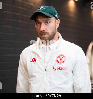 EAST RUTHERFORD, NJ - JULY 22: Christian Eriksen #14 of Manchester United  during the Champions Tour soccer game against Arsenal on July 22, 2023 at  MetLife Stadium in East Rutherford, New Jersey. (