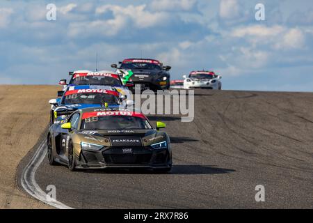 111 CASTELLI Gael FRA, MALOIGNE Edgar TBC, CSA RACING, Audi R8 LMS GT4, PRO-AM, lors de la 5e manche du Championnat de France FFSA GT - GT4 France 2023, du 22 au 24 septembre 2023 sur le circuit de Lédenon, à Lédenon, France - photo Marc de Mattia / DPPI Banque D'Images