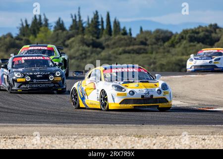 11 TIERCE Corentin FRA, LÉMERET Stéphane FRA, CMR, Alpine A110 GT4, ARGENT, lors de la 5e manche du Championnat de France FFSA GT - GT4 France 2023, du 22 au 24 septembre 2023 sur le circuit de Lédenon, à Lédenon, France - photo Marc de Mattia/DPPI crédit : DPPI Media/Alamy Live News Banque D'Images