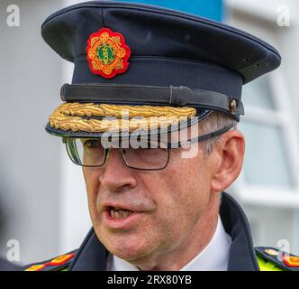 Un commissaire de Garda Siochána Drew Harris. Banque D'Images