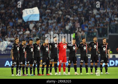 Rome, . 23 septembre 2023. Rome, Italie 23.09.2023 : minute de silence à la mémoire de Giorgio Napolitano dans le match de football Italie Serie A TIM 2023-2024 jour 5 entre SS Lazio vs AC Monza au Stade Olympique de Rome. Crédit : Agence photo indépendante/Alamy Live News Banque D'Images