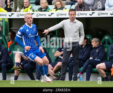 Edimbourg, Royaume-Uni. 23 septembre 2023. Scottish Premiership - Hibernian FC v St Johnstone FC 23/09/2023 le Manager de St Johnstone, Steven MacLean, en tant que Hibernian affronte St Johnstone dans le Scottish Premiership au Easter Road Stadium, Édimbourg, Royaume-Uni crédit : Ian Jacobs/Alamy Live News Banque D'Images