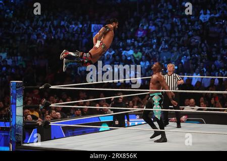 Glendale, Arizona, États-Unis. 22 septembre 2023. GLENDALE, ARIZONA - 22 SEPTEMBRE : WWE Smackdown au Desert Diamond Arena le 22 septembre 2023 à Glendale, Arizona. (Photo Alejandro Salazar/PxImages/Sipa USA) crédit : SIPA USA/Alamy Live News Banque D'Images