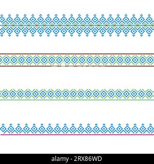 Motifs de bordure colorés abstraits dans différentes nuances Illustration de Vecteur