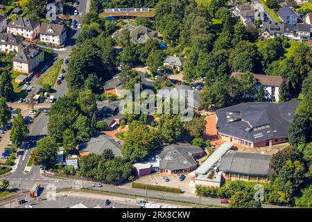 Vue aérienne, Waldorf School Rudolf Steiner School Witten-Heven, Heven, Witten, Ruhr Area, Rhénanie du Nord-Westphalie, Allemagne, Education, Education inst Banque D'Images