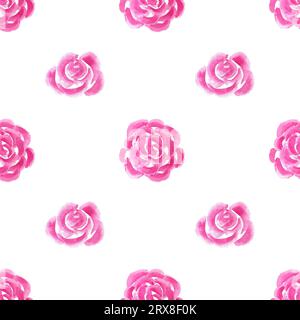 Couture aquarelle motif fleurs roses dessinées à la main dans un style abstrait pour logo, mariage, vacances et anniversaire dessins rose Marguerite mignon élément isolé Banque D'Images