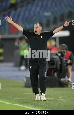 Rome, Italie, 23 septembre 2023 Maurizio Sarri entraîneur du SS Lazio au match de football Lazio vs Monza Serie A crédit:Roberto Ramaccia/Alamy Live News Banque D'Images