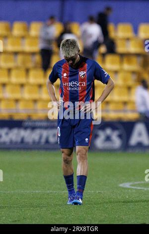MADRID, ESPAGNE - SEPTEMBRE 23 : Kento Hashimoto lors du match de la Liga Hypermotion 2023/24 entre Alcorcon et Huesca au stade Santo Domingo. Crédit : Guille Martinez/AFLO/Alamy Live News Banque D'Images